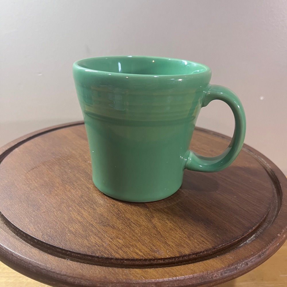 Fiesta HLC USA Meadow Green Ceramic Coffee Mug Vtg Style Concentric Rings